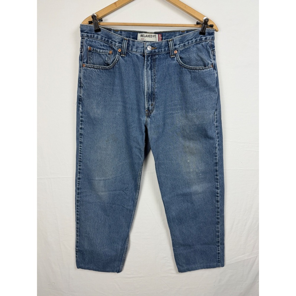 Levi's Mens Cotton Jeans 38X28 Blue 550 Relaxed Fit Tapered Leg Denim